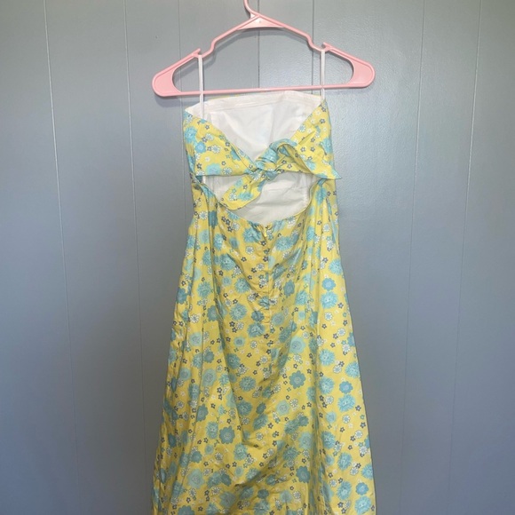 Vintage Lilly Pulitzer Tie Back Strapless A Line Yellow Lion Dress Size 2 - Picture 4 of 7